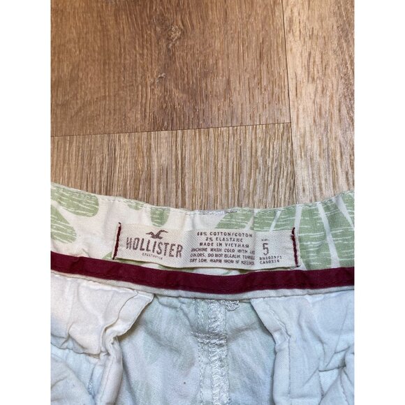 Y2K Hollister Low Rise Micro Mini Green Floral Print Cotton Casual Shorts Size 5 - Picture 6 of 6